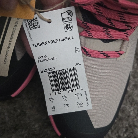 Terrex Free Hiker 2.0 Mid Women Size 10 Gore-Tex Waterproof Hiking Shoe 102025 - Picture 8 of 10